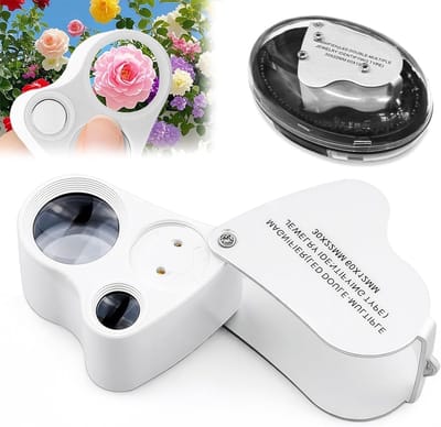 Vouwbare 30X en 60X loep met LED-verlichting voor juwelen, munten en postzegels, ideaal voor het identificeren van diamanten en waardevolle objecten