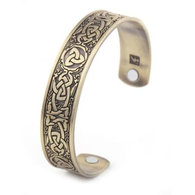 Fashion Vintage Viking Keltische Knoop Patroon Magnetische Trend Armband Unisex Sieraden Cadeau beige