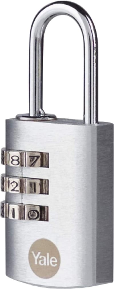 Yale - Messing Hangslot met Cijferslot - 30 mm - Verchroomd
