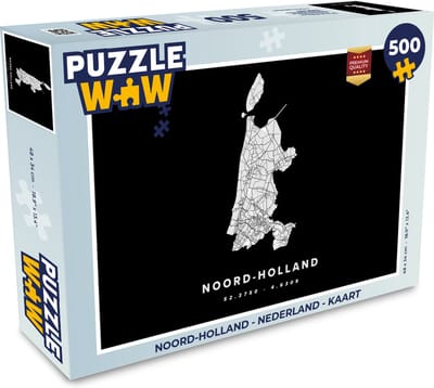 Puzzel Noord-Holland - Nederland - Kaart - Legpuzzel - Puzzel 500 stukjes