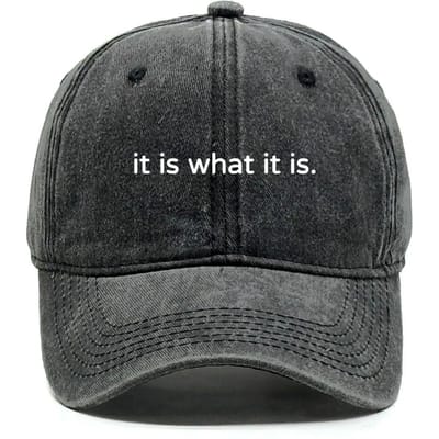 Baseballpet met  It Is What It Is.  Opdruk Verstelbare Snapback Baseballpet Slouchy Trendy Hip Hop Vrije Tijd Zon Hoed Adjustable black
