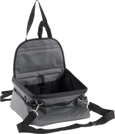 Autostoel hond – Flamingo Autostoel Ona Grijs – 36x33x20cm – opvouwbaar & wasbaar – veilig en compact