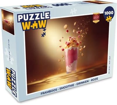 Puzzel Framboos - Smoothie - Drinken - Roze - Legpuzzel - Puzzel 1000 stukjes volwassenen