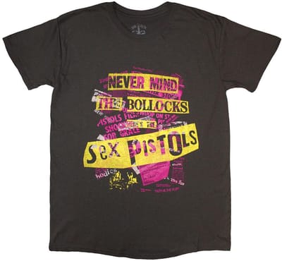 Sex Pistols - NMTB Text Overlay Heren T-shirt - S - Grijs
