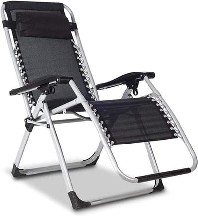 Opklapbare Stoel - Ligstoel Relaxfauteuil - Ontspannen Buiten - Verstelbare Rugleuning - 178 cm Lengte - Grijs
