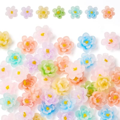 Allecto - Resin Flower Cabochons - Glow in the Dark Decor - Creatieve Projecten - Versieringen - Handgemaakte Decoraties - 40 Stuks - Geschikt voor..