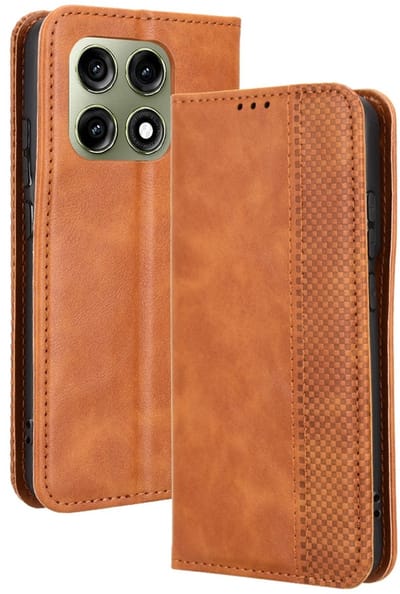 Coverup Hoesje - Geschikt voor Motorola Edge 70 Pro Hoesje - Coverup Vintage Style Book Case - Bruin