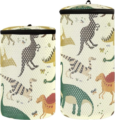 Wasmachine Tassen - Schoen Waszak - Schoenen Wassen - Honingraat Mesh - Set van 2 - Dinosaurus
