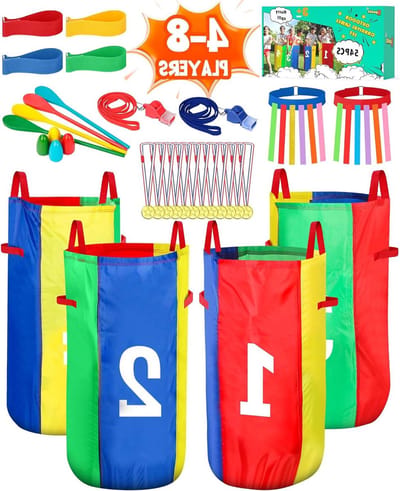 Buitenspel Set - Feestspelletjes Kinderen - Carnaval Spelletjes - Duurzame Oxford Stof - 86x43cm Zakken - Veelkleurig