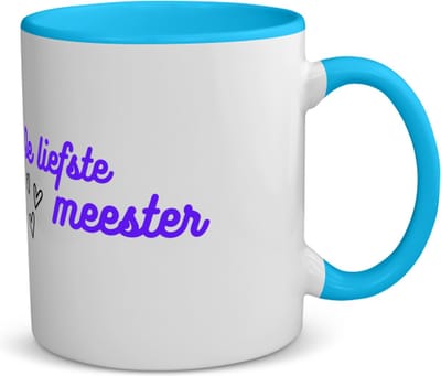 Akyol - de liefste meester koffiemok - theemok - blauw - Meester - de liefste meester - meester - verjaardagscadeau - verjaardag - cadeau - afscheidscadeau - geschenk - leuke cadeau - kado - gift - meesterdag - 350 ML inhoud