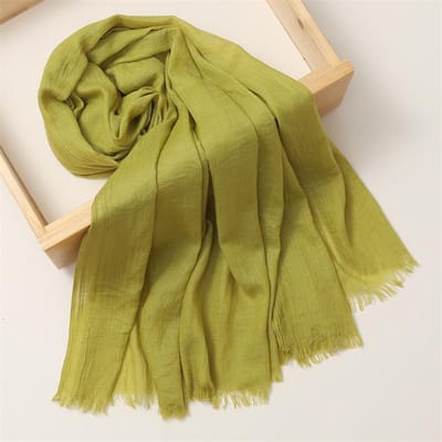 Luxe Damesmode 180*100Cm Sjaal Effen Effen Zijde Linnen Sjaal Sjaals Zomer Dames Bandana's Pashmina Foulard Hijab 180x100cm brown