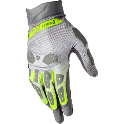 Leatt ADV X-Flow 5.5 Kort Hi-Viz Groen Grijs Handschoenen - Handschoen