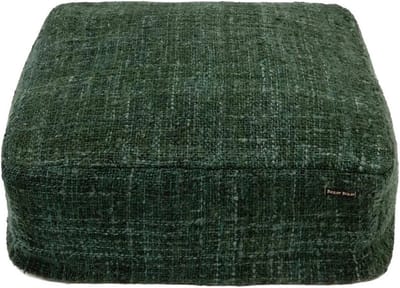 Katoenen Poef - Bosgroen - Ottoman - Voetenbank - Super Zacht Katoen - 60cm x 60cm x 25cm
