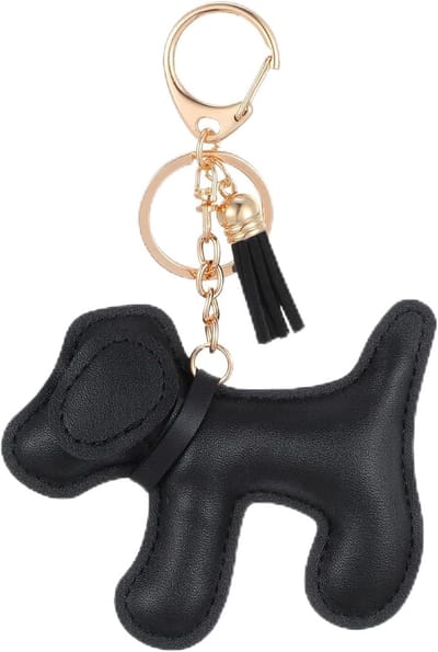 SnelShoppen - Giantree Leren Honden Sleutelhanger - Leren Honden Tas Charm - Sleutelhanger voor Hondenliefhebbers - Bruin - Tasaccessoires voor Handta