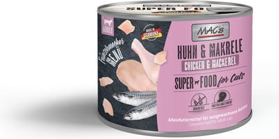 Mac’s Superfood Kattenvoer Fijnproever Natvoer Blik - Kip & Makreel 6x 200g hoog vers vleesgehalte 99%
