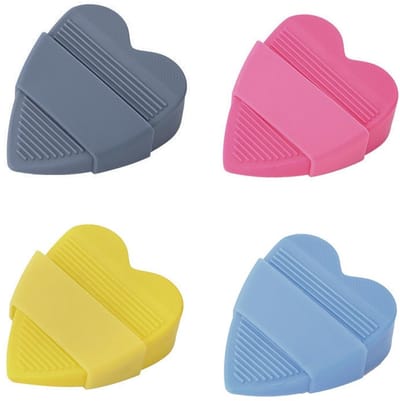 Dailygoods- Deurstopper Antislip - Deurwig - Deurvastzetter - Deurstoppers voor Binnen - Deurbeveiliging - Schattig Hartvormig Ontwerp - 4 Stuks - Deurbuffer
