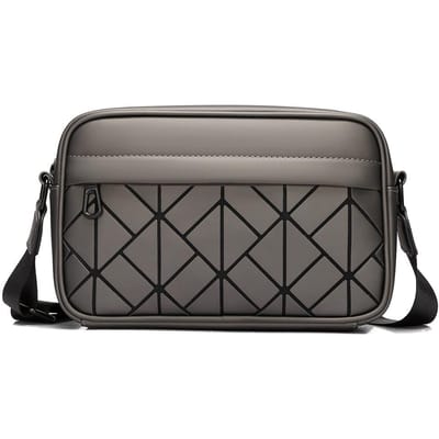 Heren Tas High-end Crossbody Heren Tas Diamant Leer Rugzak Casual Schoudertas Kleine Vierkante Tas Cameratas grijze kleur