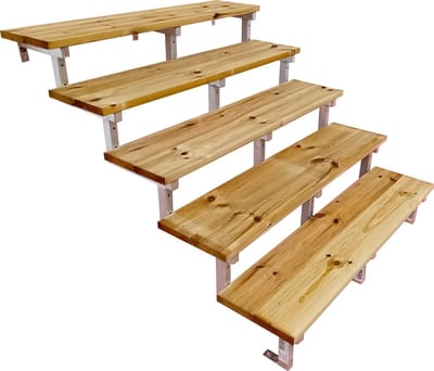 Buitentrap staal OSLO H88cm - 5 treden geïmpregneerd hout breedte 160cm