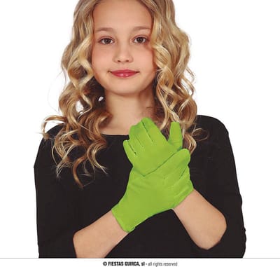 Fiestas Guirca - Lime groene handschoenen - kinderen - 17 cm