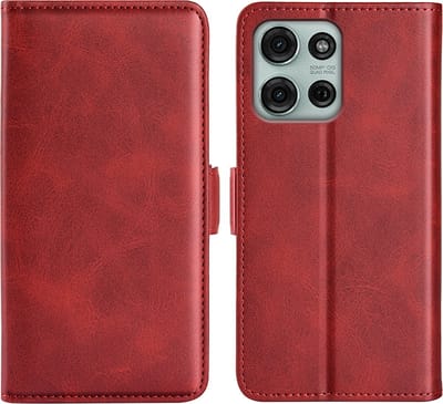 MobyDefend Hoesje - Geschikt voor Motorola Moto G75 - Luxe Wallet Book Case (Sluiting Zijkant) - Rood