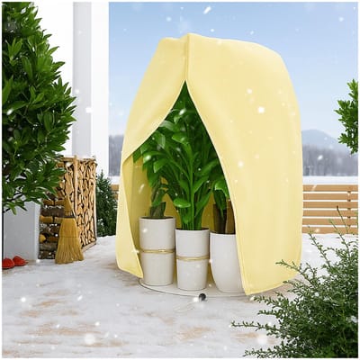 Unyqoos® Grote herbruikbare plantenhoes voor winterbescherming met ritssluiting en trekkoord
