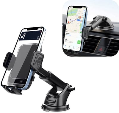 Telefoonhouder Auto - GSM Houder - Auto Accessories - Verstelbaar - Universeel - Telefoonhouders Auto - Geschikt voor autoglas en ventilatieopeningen - type zuignap - Zwart