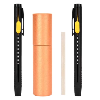 Marqueur disparaissant pour cuir et tissu, 2 coques de stylo, 20 bandes de cire, stylos disparaissants beige