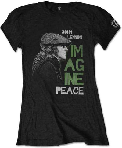 John Lennon - Imagine Peace Dames T-shirt - XL - Zwart