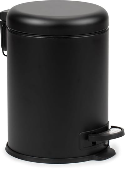 Afvalbak met Pedaal - Prullenbak Keuken - Hygiënisch Afval - Soft-close Deksel - 5 Liter - Zwart