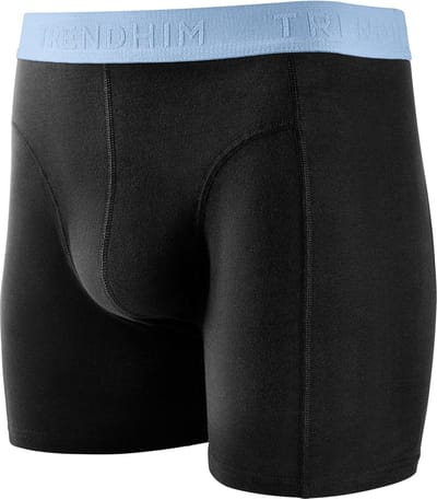 FlexFeel | Zwarte katoenen boxershort met lichtblauwe tailleband
