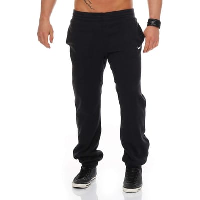 NIKE Heren Club Swoosh Cuff Joggingbroek in zwart