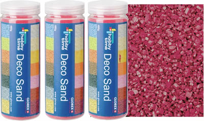 Glorex Hobby zandkorrels/kleine kiezelsteentjes - 3x - bordeaux rood - 480 gram - vulmateriaal vazen/terrariums