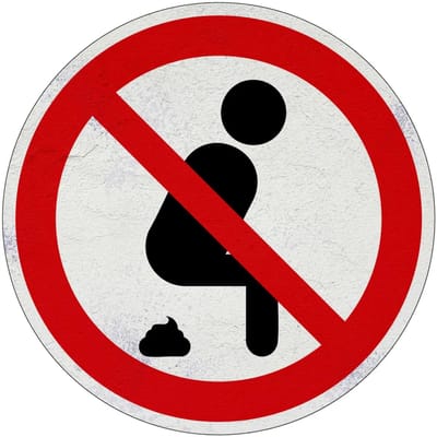 Verboden te poepen voor mensen verbodsbord | Sign Again materiaal | 10 cm