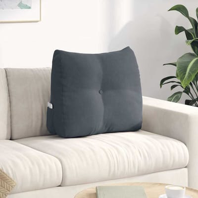 vidaXL - Rugkussen - Donkergrijs - 60 - x - 24 - x - 50 - cm - Fluweel
