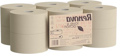 Toiletpapier Rollen - Zacht papier - Dagelijks gebruik - Milieuvriendelijk gecertificeerd - 12 rollen 90m - Kraft bruin