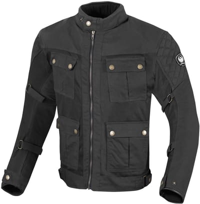 Merlin Chigwell Utility Zwart Wax Motorjas - Jas