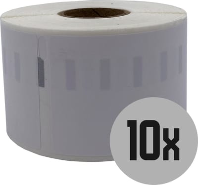 DULA Dymo Compatible labels - Wit - 11356 - S0722560 - Naambadge etiketten - 10 rollen - 41 x 89 mm - 300 labels per rol