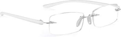 Frameless reading glasses, without prescription, reading sunglasses, lightweight and stylish design. Read Optics