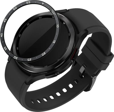 kwmobile Beschermende Ring geschikt voor Samsung Galaxy Watch 6 Classic 43mm Fitness Tracker - Bezel Ring voor smartwatch - Beschermring voor smartwatch in zwart / zilver.