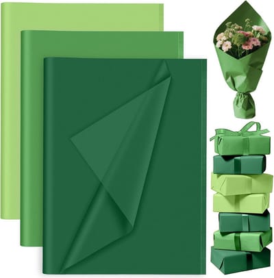 Zijdepapier Pakket - Cadeaupapier Vellen - Creatieve Projecten - 60 Vellen Inclusief - 50x35cm - Groen