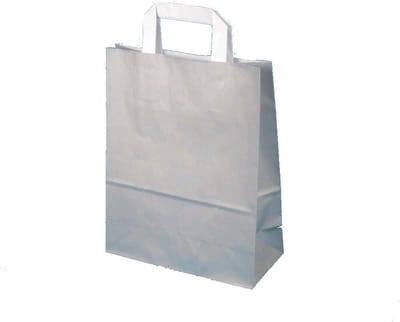 Papieren draagtassen - Geschenktasjes boodschappentasjes - Verpakken en presenteren - Met platte hengsels - 32x40 cm - Grijs beton