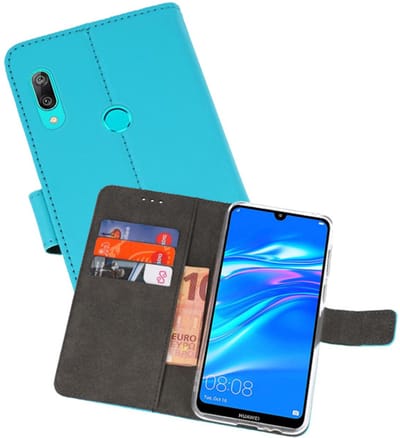 Booktype Telefoonhoesjes - Bookcase Hoesje - Wallet Case - Geschikt voor Huawei Y7 / Y7 Prime (2019) - Blauw