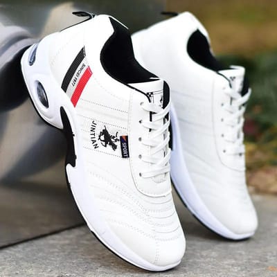Heren Casual Sneakers Hoge Kwaliteit Comfortabele Platform Schoenen Outdoor Antislip Ademende Sportschoenen Grote Maten Herenschoenen 38 wit