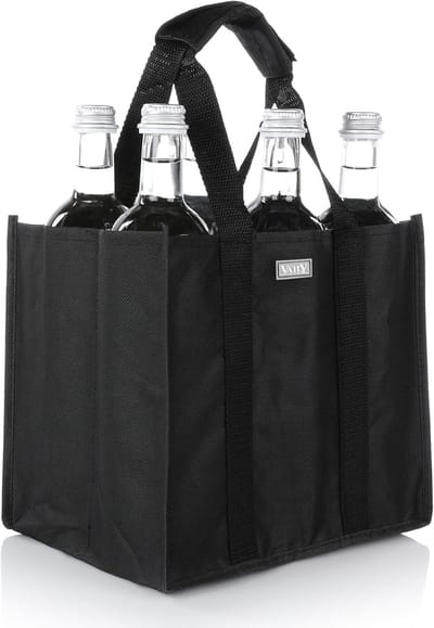 SnelShoppen - Vaily Flessentas - Praktische Flessendrager met 6 Compartimenten - Ideaal voor Flessen tot 1.5 Liter - Perfect voor Boodschappen, Kamper
