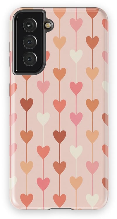 Tough Hoesje met Hartjes Samsung Galaxy S21 | Little Love Tough Case Geschikt voor Mag | Hartjes Print Backcover Samsung Galaxy S21 Falling Hearts