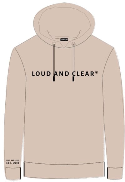 LOUD AND CLEAR® - Hoodie - Trui - Beige - Heren - Dames - Capuchon - Maat XS