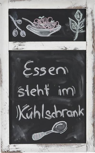 Reclamebord MCW-C51, krijtbord, 55x34x2cm, hout shabby-look vintage ~ wit
