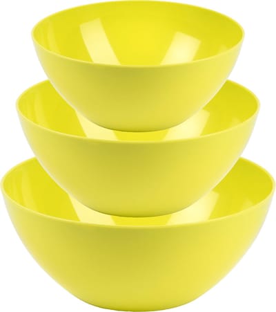 Plasticforte voedsel serveer schalen set - 3x stuks - groen - kunststof - Dia 20/25/28 cm