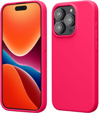 kwmobile Case voor iPhone 15 Pro Max - Slank TPU-Hoesje met Zachte Afwerking - In neon roze