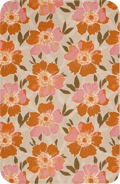 WC mat 40x60 cm - Antislip - Bloemen - Motief - Retro - Toiletmat - Vloermat - Douchemat - Toilet tapijt - Toiletmatten